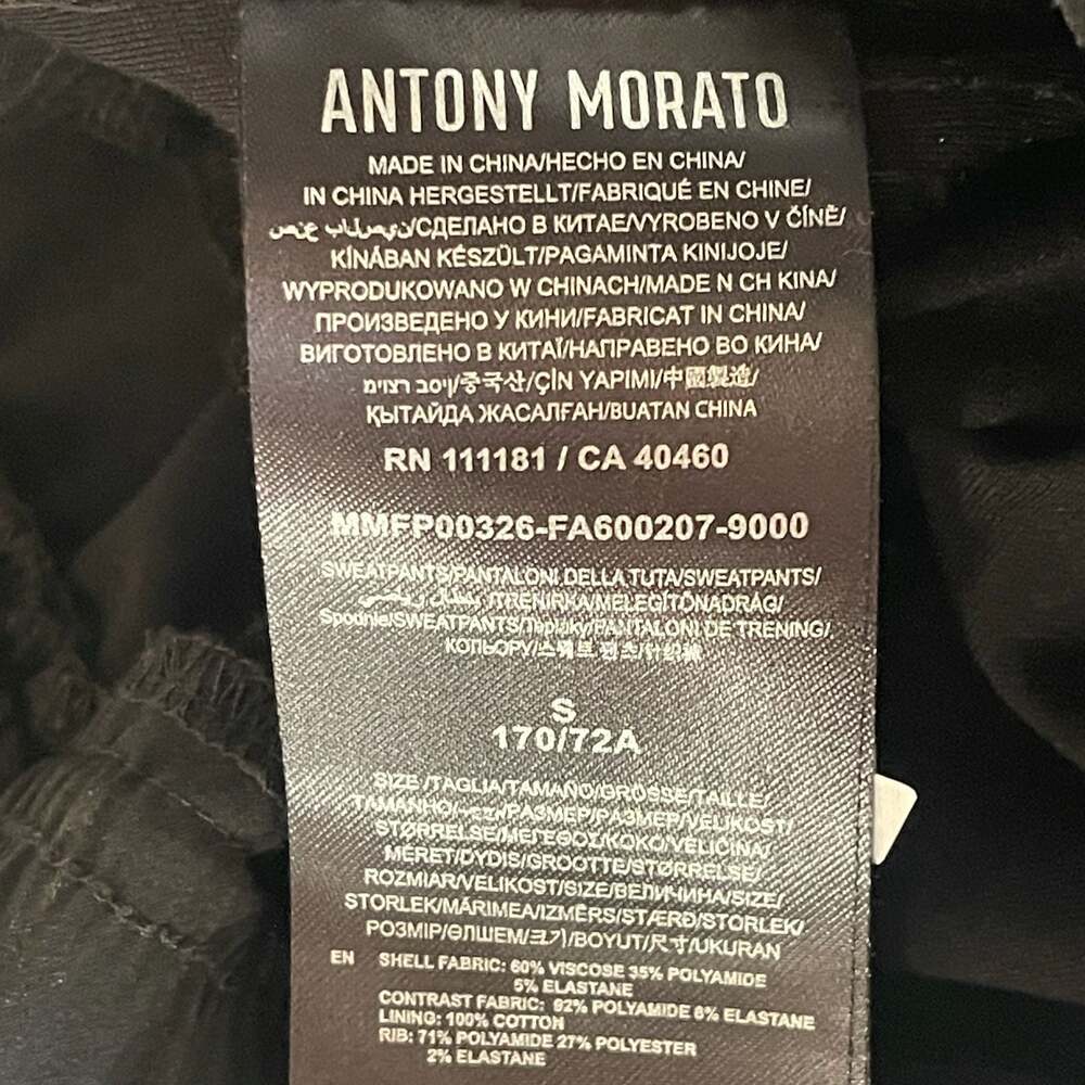 Antony Morato Men's Black Slim-Fit Moto Sweatpants with Zipper Pockets - Picture 5 of 6